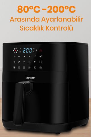 Smartfry Dijital Dokunmatik 1900 W 10 Ön Ayarlı 6 Litre Airfryer Yağsız Kızartma Sıcak Hava Fritöz