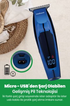 Vision Turbo Hız Fonksiyonlu Micro Usb Şarj Özellikli Saç Sakal Şekillendirme Makinesi Md7808
