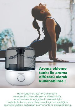45051 Aroma Fonksiyonlu 2.5L Buharlı Hava Nemlendirme Cihazı