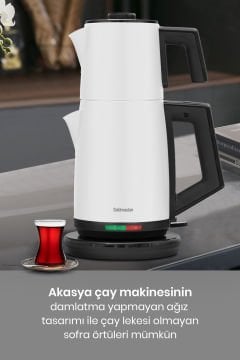 Süt Beyazı Avantajlı İkili Set Paketi Çelik Çay Makinesi Ve Tost Izgara Makinesi