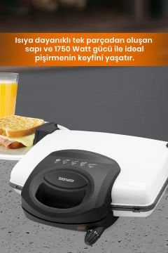 Süt Beyazı Avantajlı İkili Set Paketi Çelik Türk Kahve Makinesi Tost Izgara Makinesi