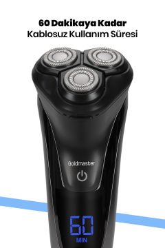 Dijital Ekranlı Islak Kuru Captain Ipx6 Su Geçirmez Şarjlı Tıraş Ve Favori Makinesi
