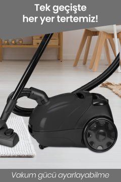 Micro Siyah 2,5 Litre Kapasiteli Yıkanabilir Toz Torbalı 5 Yıl Garantili Elektrikli Süpürge