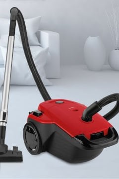 Fuerza Kırmızı 4 Litre Geniş Kapasiteli Hız Ayarlı Toz Torbalı 5 Yıl Garantili Elektrikli Süpürge