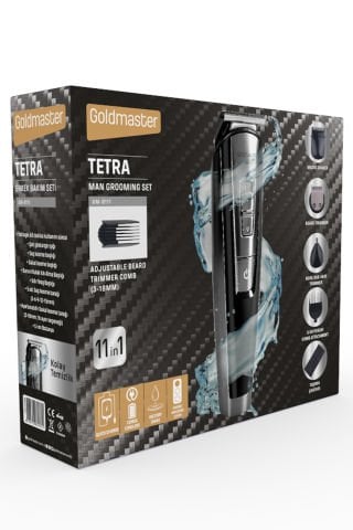 Tetra 14 In 1 Islak Kuru Hızlı Şarj Lityum Batarya Çelik Bıçaklı Taşıma Kılıflı Erkek Bakım Seti