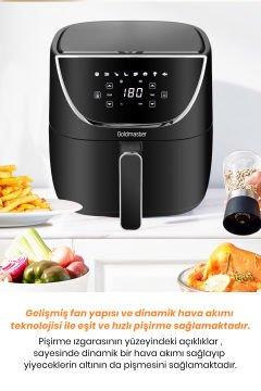 Blackfry 1700 Watt Dijital Dokunmatik 8 Ön Programlı 5.7 Litre Yağsız Kızartma Sıcak Hava Fritöz Airfryer