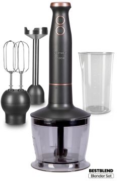 Bestblend Antrasit 1500 watt 4 Bıçaklı Paslanmaz 3 In 1 Blender Seti