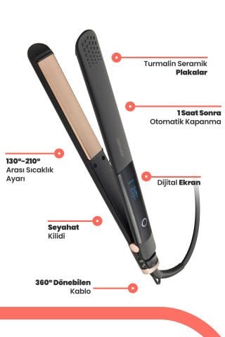 Betty Seramik Keratin Kaplı Plaka Lcd Ekranlı Iyonik Fonksiyonlu Saç Düzleştirici
