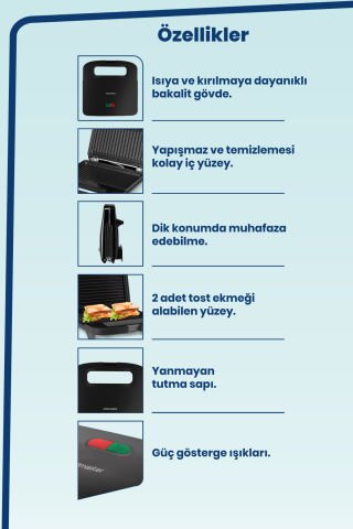 Goldmaster Avantajlı İkili Set Paketi Cam Demlikli Çay Makinesi Ve Su Isıtıcısı Mini Tost Makinesi