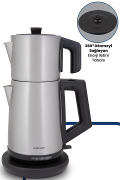 Demlen Inox 2200 Watt Damlatmaz Tasarımı ile Paslanmaz Çelik Çay Makinesi ve Su Isıtıcı