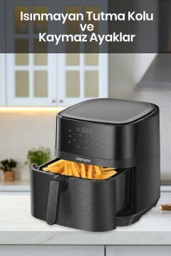 Palmi Sıcak Tutma Özellikli 7 Litre Geniş XXL Dokunmatik 10 Ön Ayarlı Airfryer Sıcak Hava Fritözü