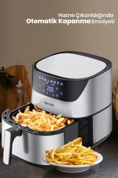 Chefcook 2000 Watt Yüksek Güç 6,4 Litre Inox Geniş Xxl Dokunmatik Airfryer Yağsız Sıcak Hava Fritözü