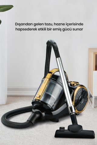 Goldblack Hepa Filtreli 3 Litre Kapasiteli Hız Ayarlı Toz Torbasız Cyclone Elektrikli Süpürge
